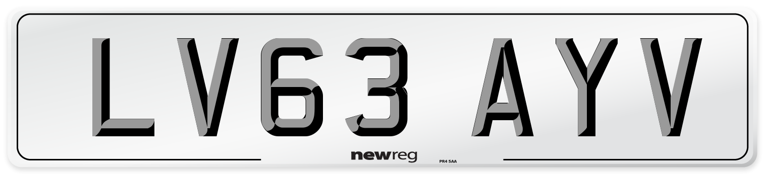 LV63 AYV Number Plate from New Reg